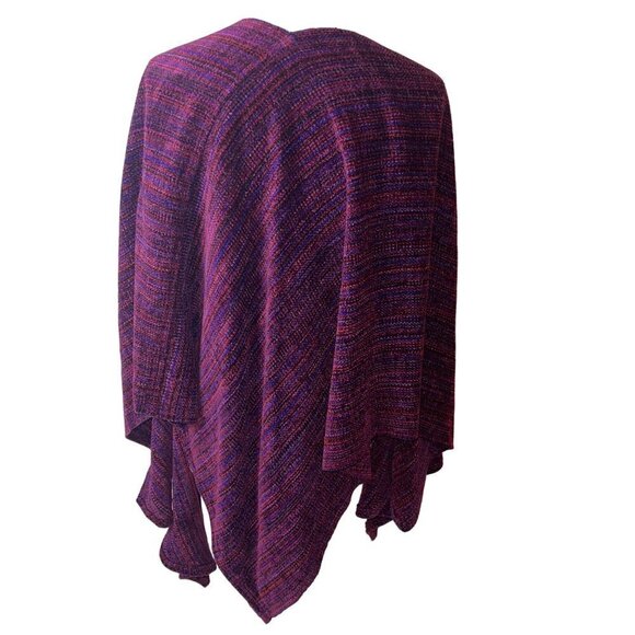 Womens Sweater One size Purple Wrap Shawl Chenille Open Font Casual - Picture 10 of 10